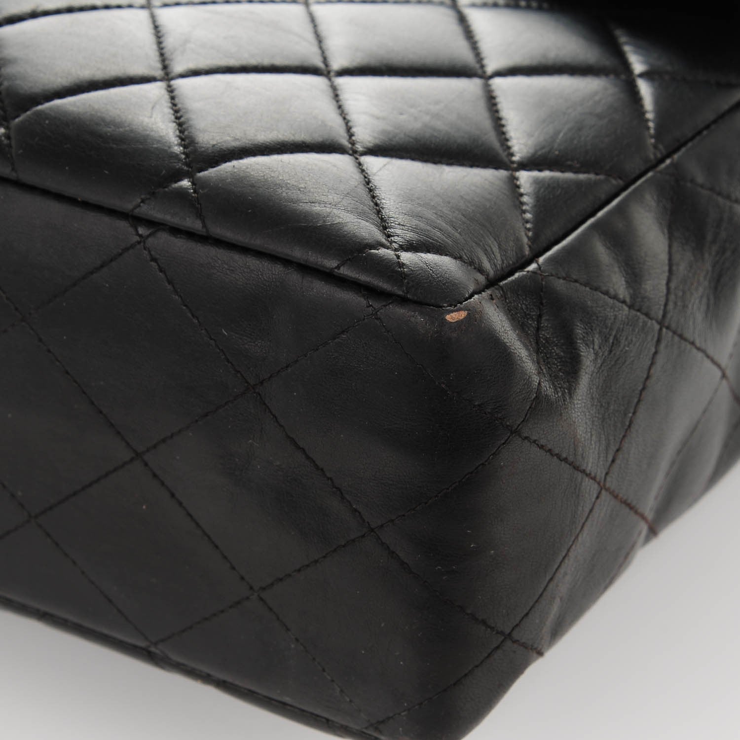 Chanel Lambskin Quilted Jumbo Flap Black 10 of 13