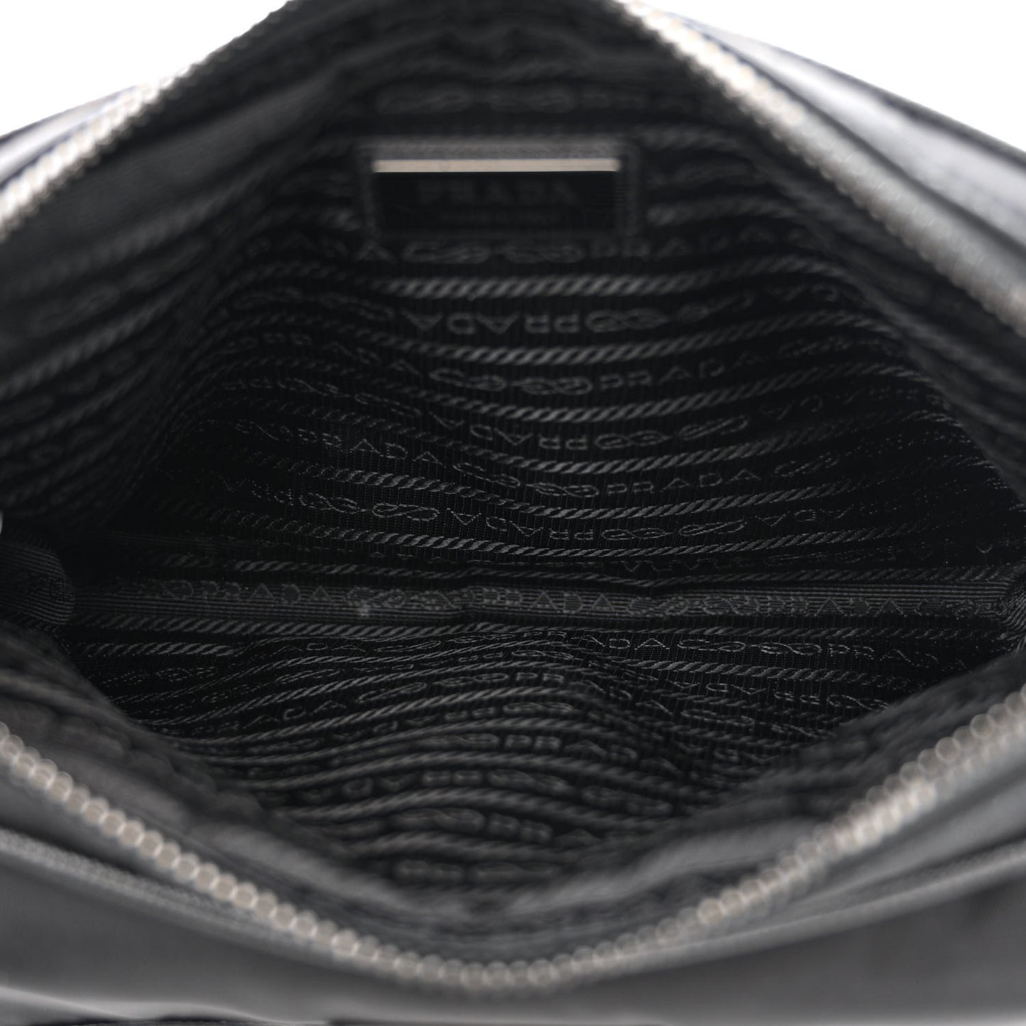 Re-Nylon Saffiano Pocket Single Snap Buckle Shoulder Bag Black