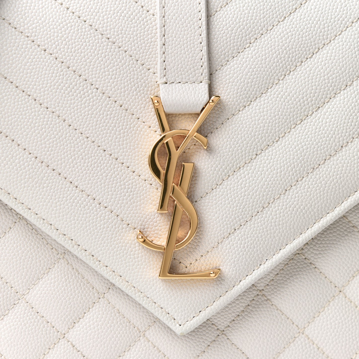 Grain De Poudre Textured Mixed Matelasse Medium Triquilt Monogram Satchel Crema Soft