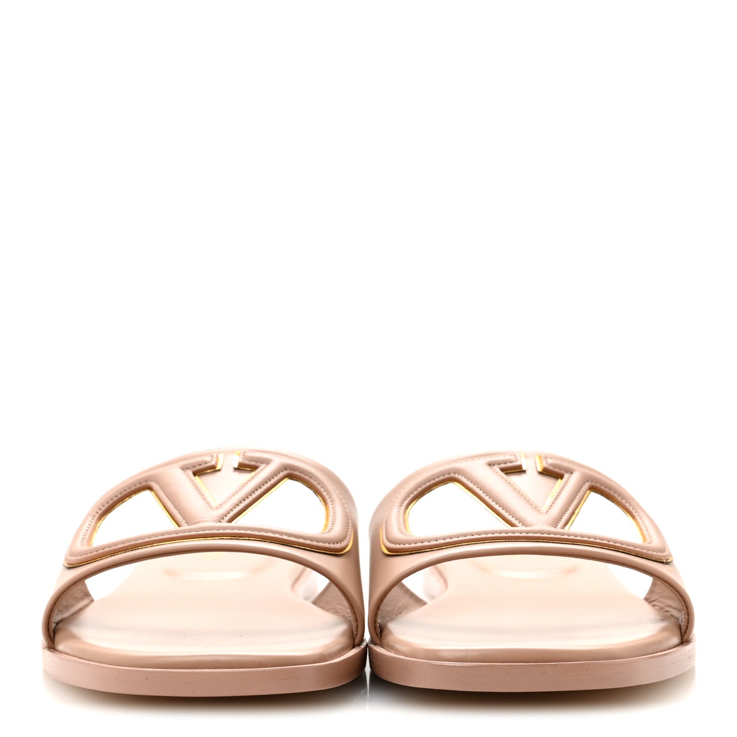 Valentino Garavani Calfskin Vlogo Flat Slide Sandals 40 Rose Canelle 3 of 10