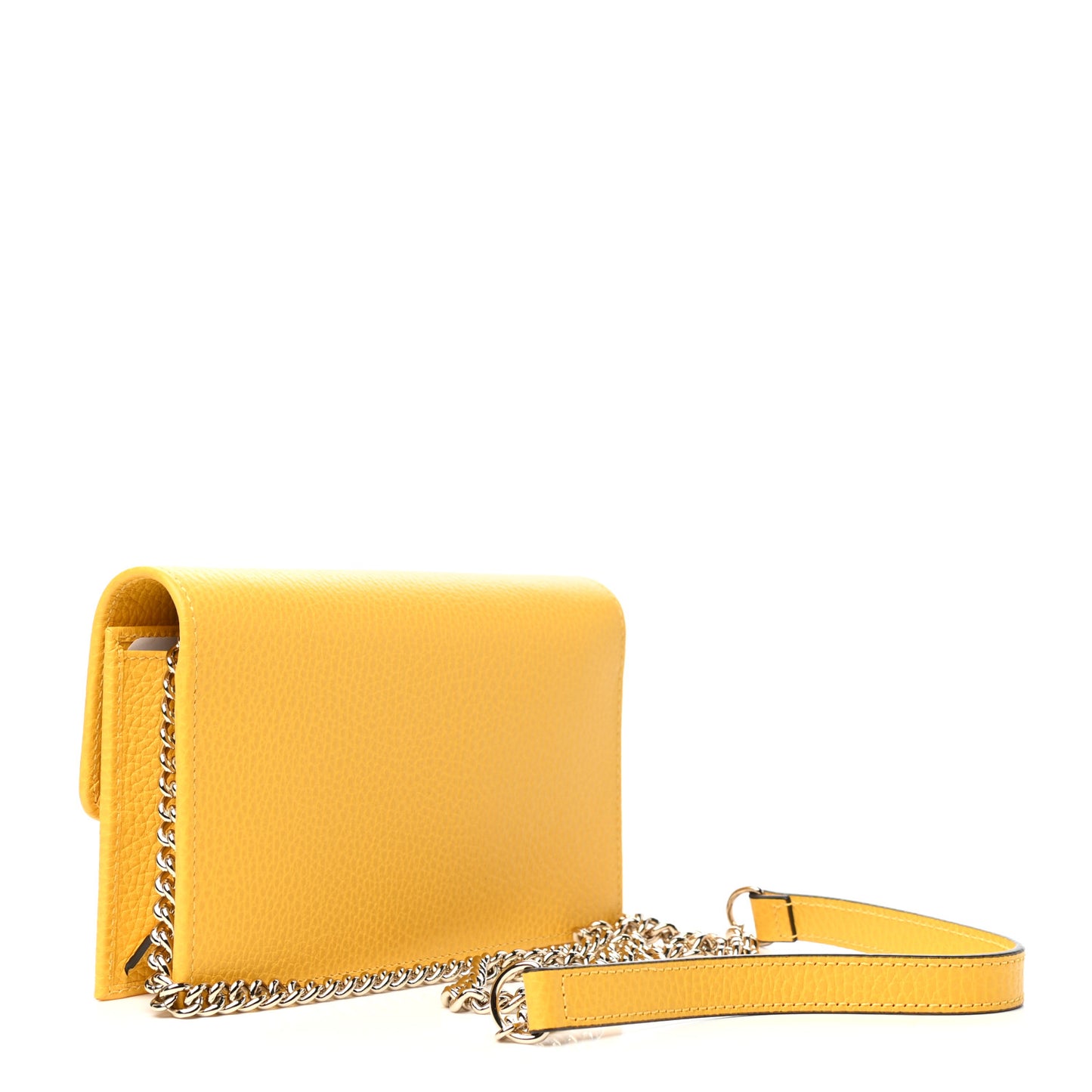 Dollar Calfskin Interlocking G Chain Wallet New Buttercup