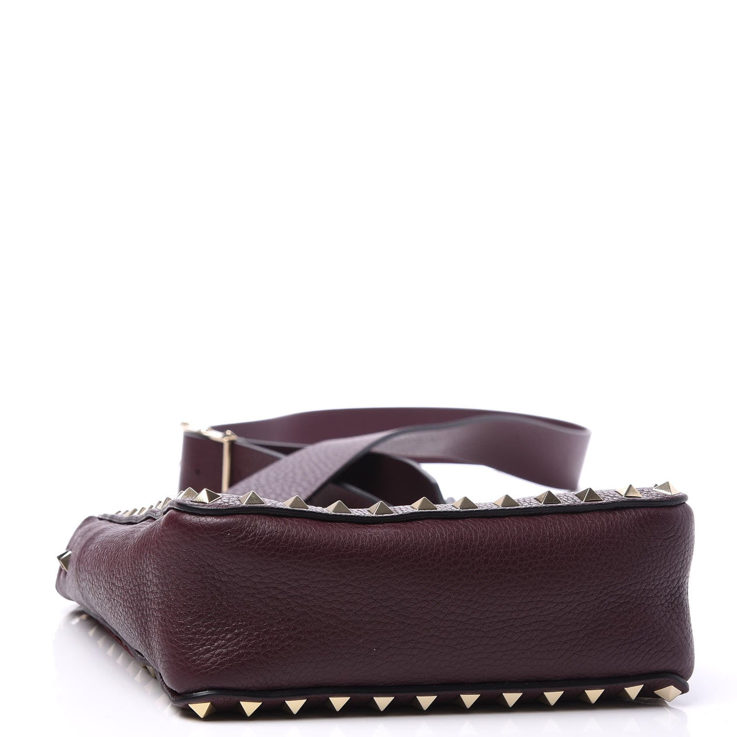 Valentino Garavani Pebbled Calfskin Mini Rockstud Flip-Lock Messenger Bag Rubin 3 of 11