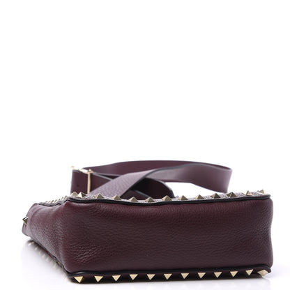 Valentino Garavani Pebbled Calfskin Mini Rockstud Flip-Lock Messenger Bag Rubin 3 of 11