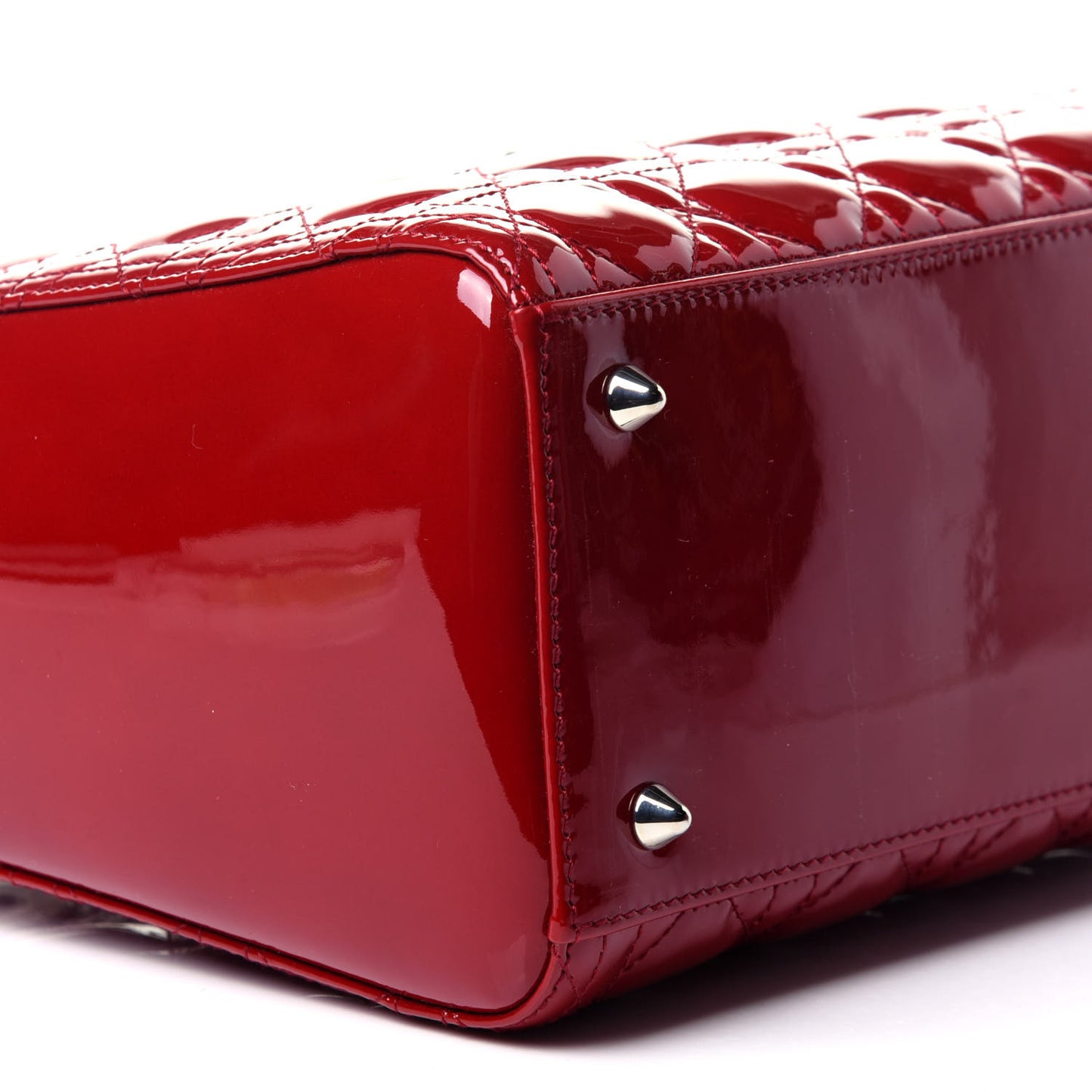 Patent Cannage Medium Lady Dior Red