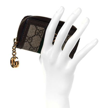 Gucci GG Supreme Monogram Web Ophidia Zip Around Key Case Beige New Acero 2 of 8
