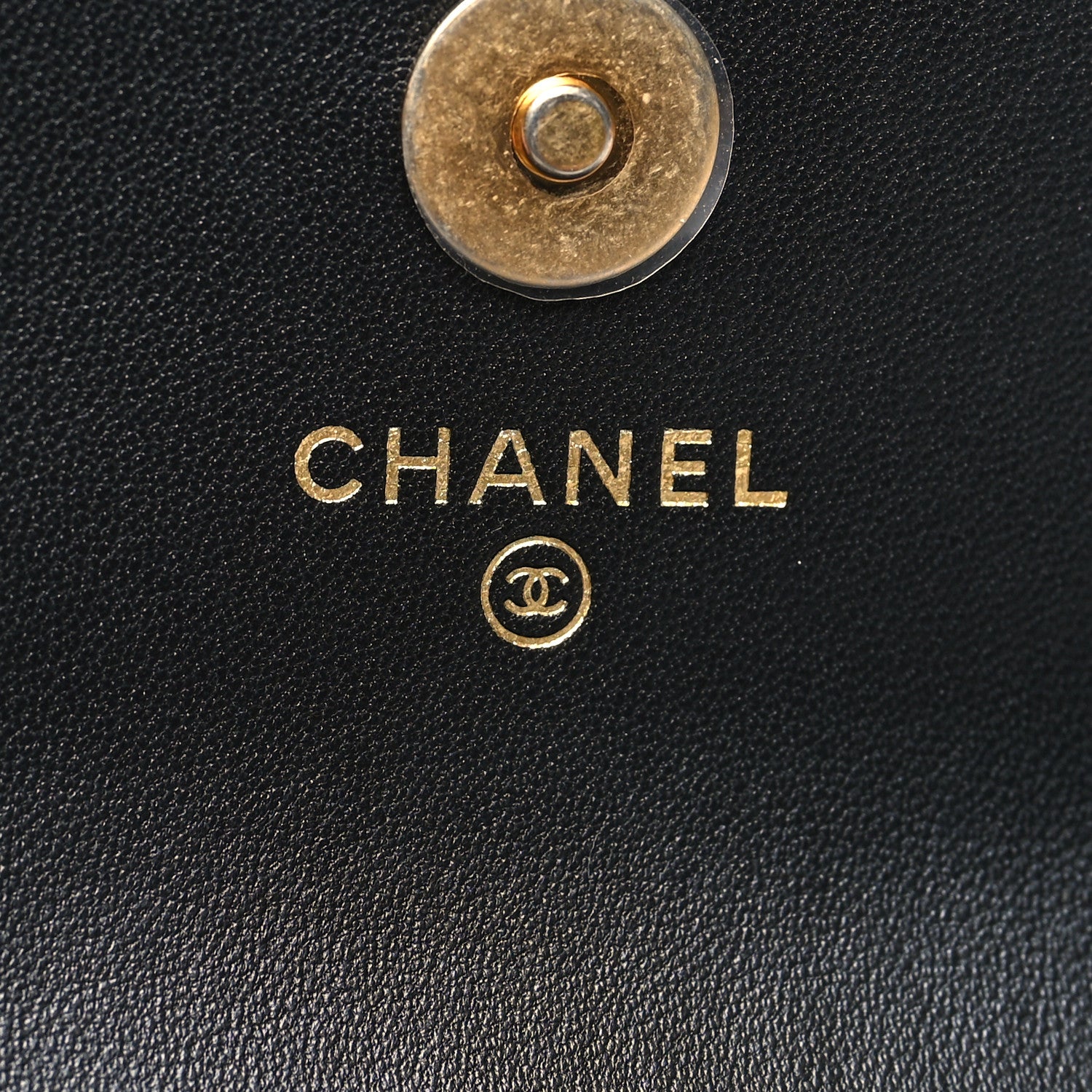 Chanel Lambskin Quilted CC Pearl Crush Card Holder With Chain Black 6 of 11