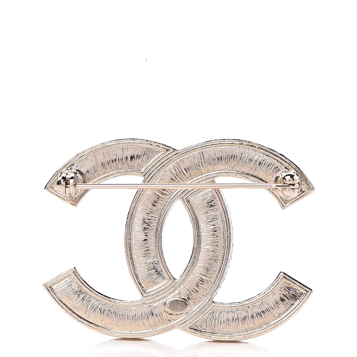 Chanel Crystal CC Brooch Light Gold 3 of 5