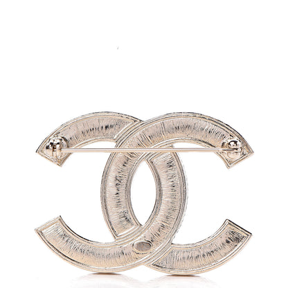 Chanel Crystal CC Brooch Light Gold 3 of 5