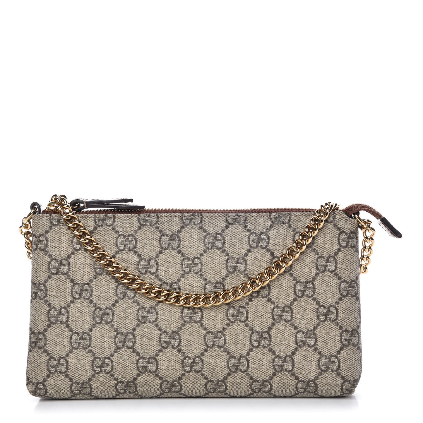 GG Supreme Monogram Wrist Wallet Brown