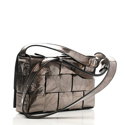 Bottega Veneta Metallic Crushed Calfskin Maxi Intrecciato Cassette Crossbody Bag Anchor 3 of 11