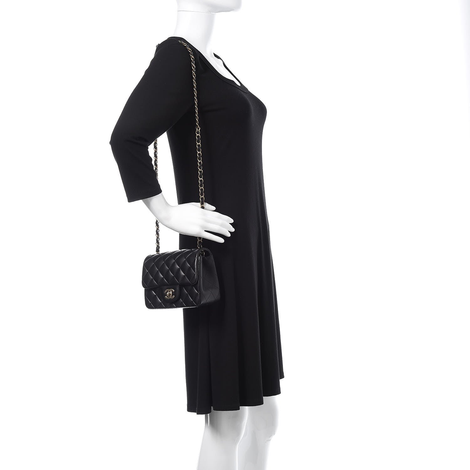 Chanel Lambskin Quilted Mini Square Flap Black 2 of 12