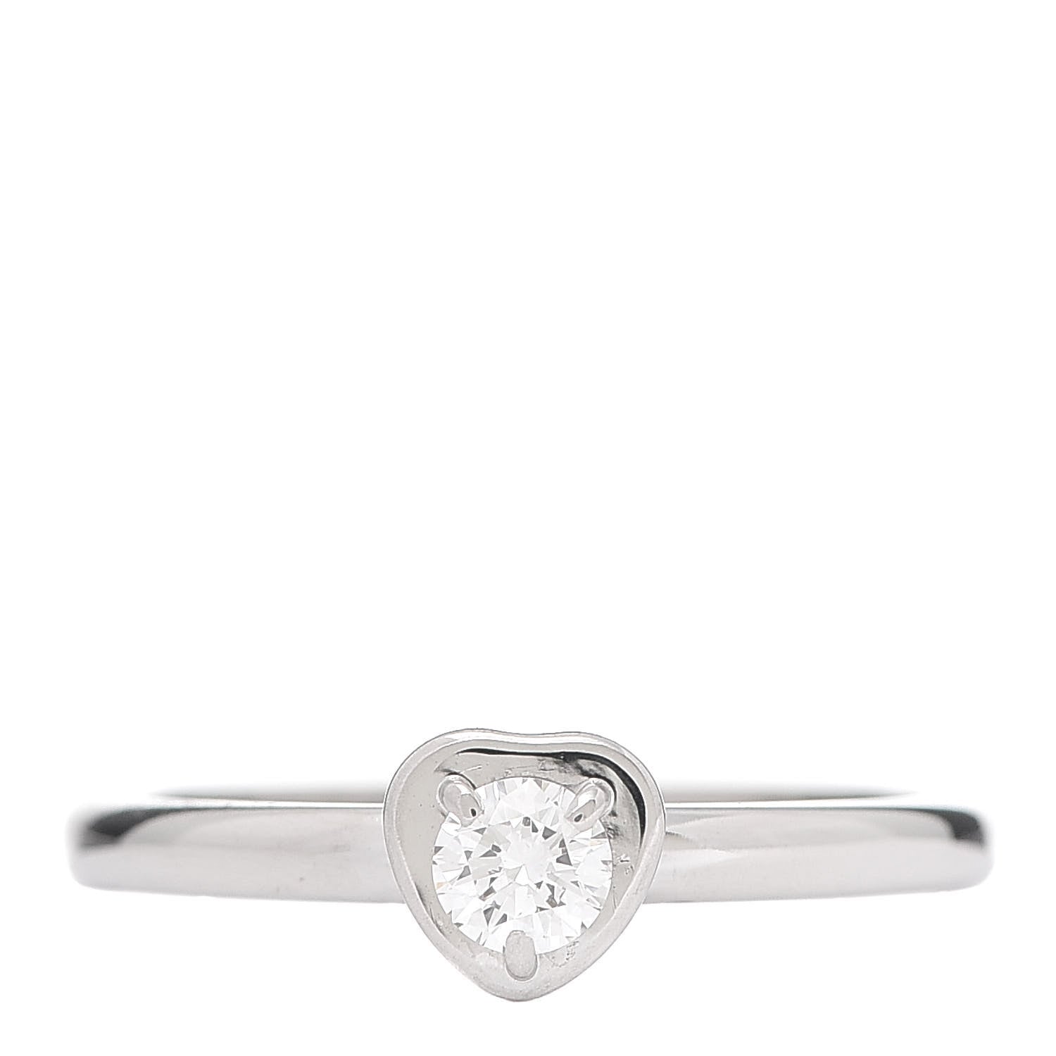 Cartier 18K White Gold Diamond D'Amour Heart Ring 49 5 1 of 5