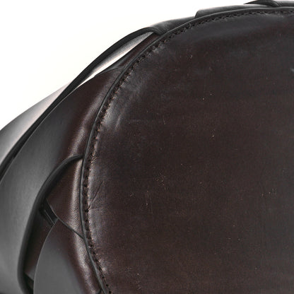 Bottega Veneta Calfskin V Woven Drawstring Tote Dark Brown 6 of 13