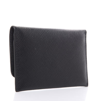 Prada Saffiano Metal Flap Card Holder Black 3 of 6