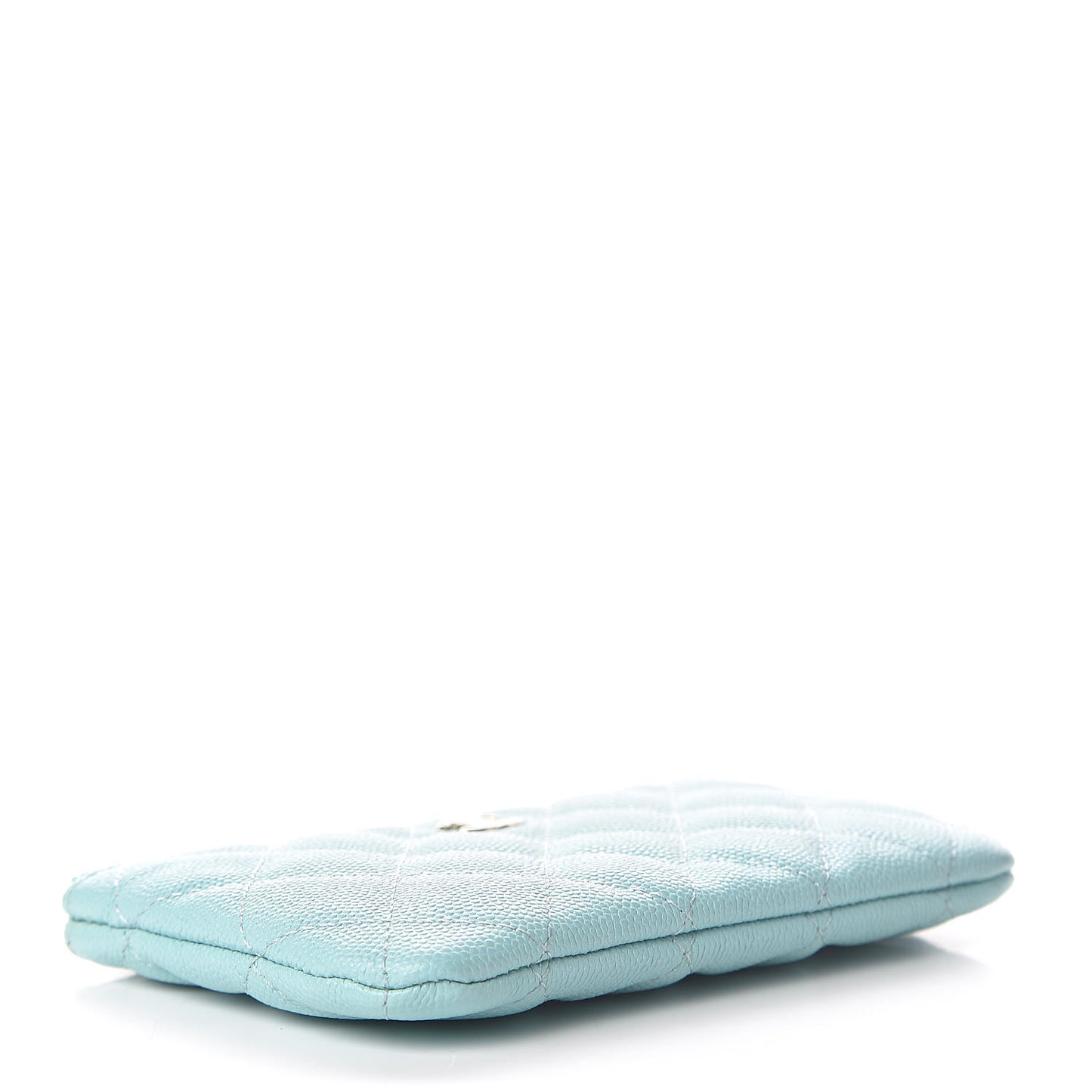 Caviar Quilted Small Cosmetic Case Light Blue