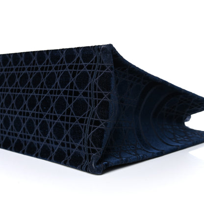 Christian Dior Velvet Cannage Large Book Tote Navy Blue 9 of 17