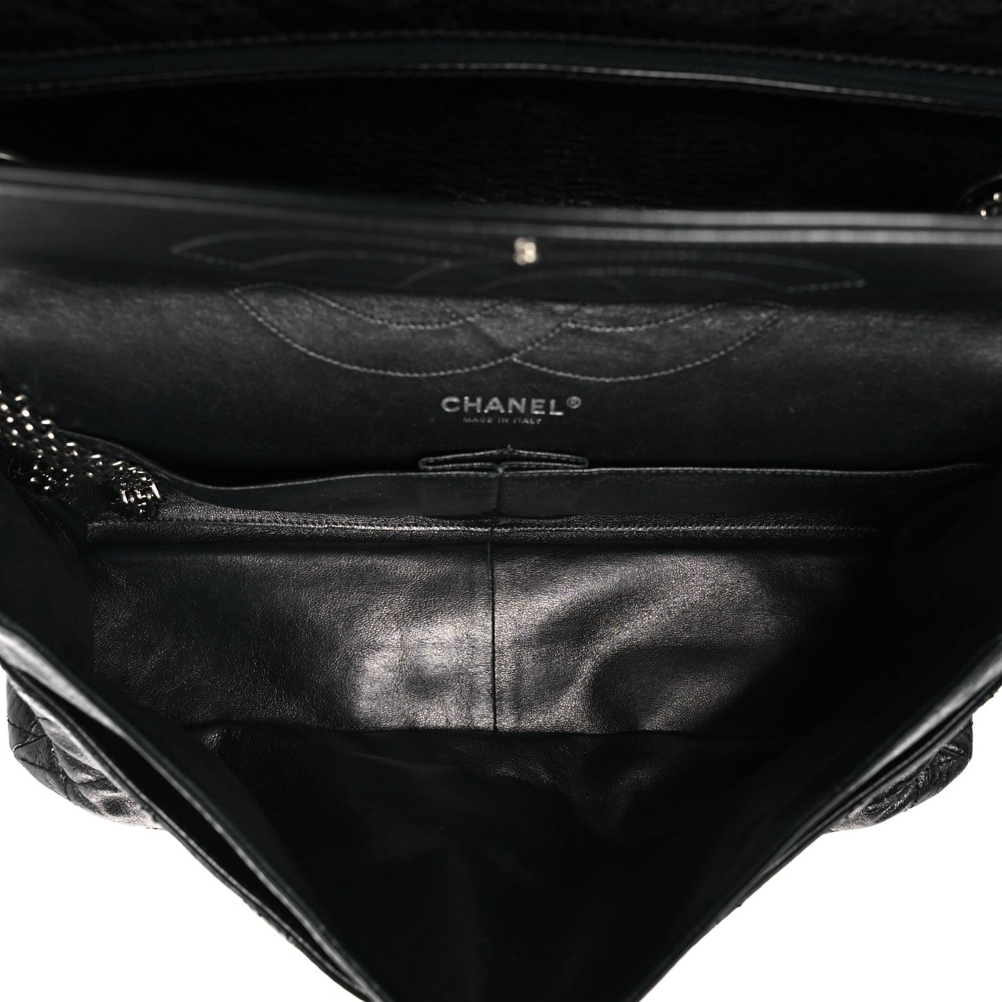 Aged Calfskin Quilted 2.55 Reissue 228 Flap Black