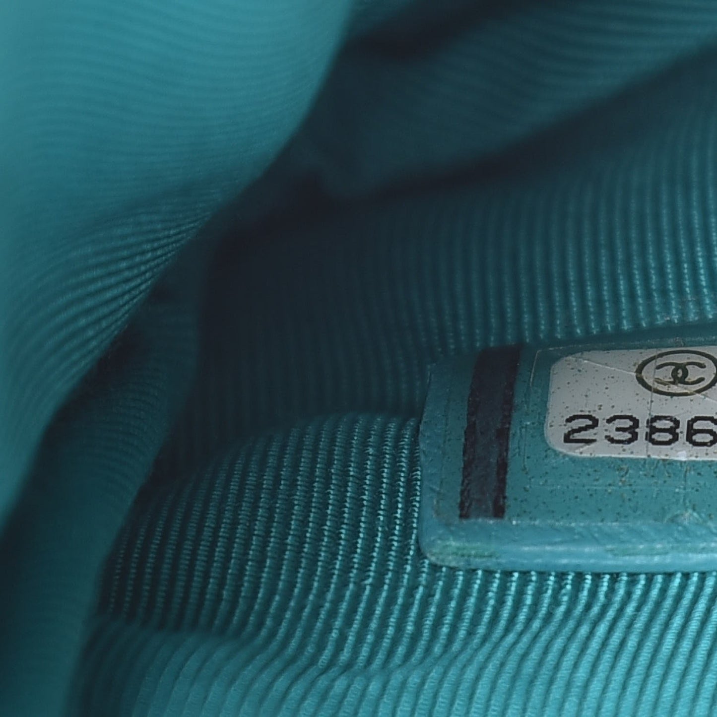 Lambskin Quilted Small Cosmetic Case Turquoise