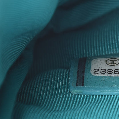 Chanel Lambskin Quilted Small Cosmetic Case Turquoise 7 of 8