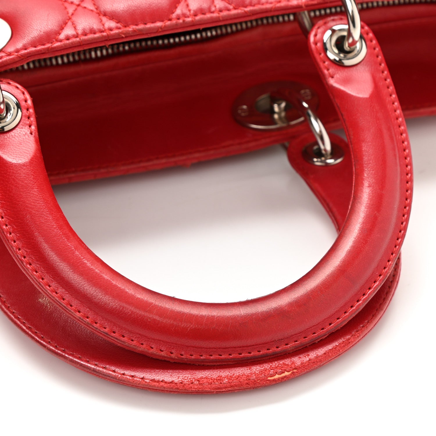 Christian Dior Lambskin Cannage Large Lady Dior Red 10 of 10