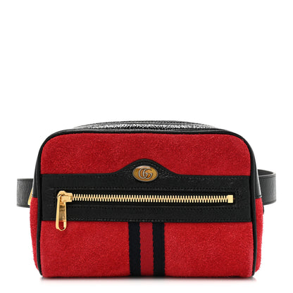 Gucci Suede Small Ophidia Belt Bag 85 34 Hibiscus Red 1 of 15