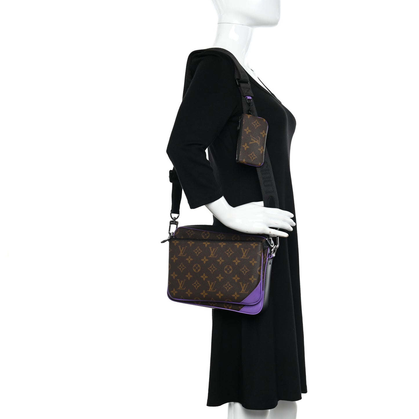 Monogram Macassar Trio Messenger Purple