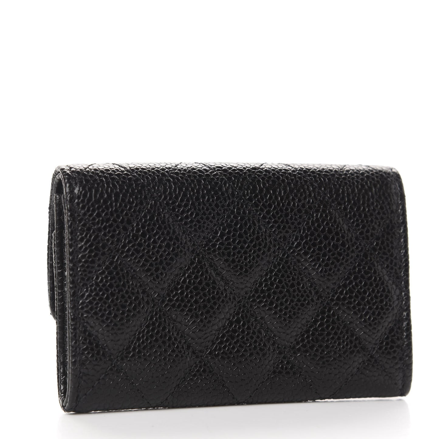 Caviar Quilted Incognito Flap Card Holder Black