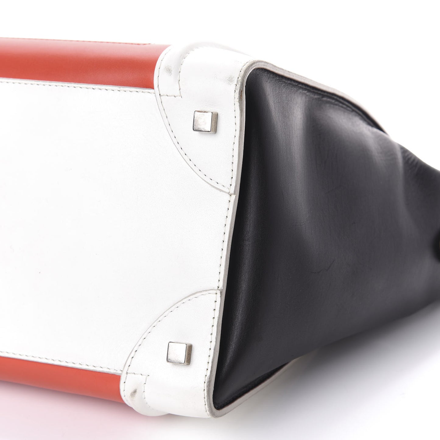 Smooth Calfskin Mini Tri-Color Luggage Vermillion