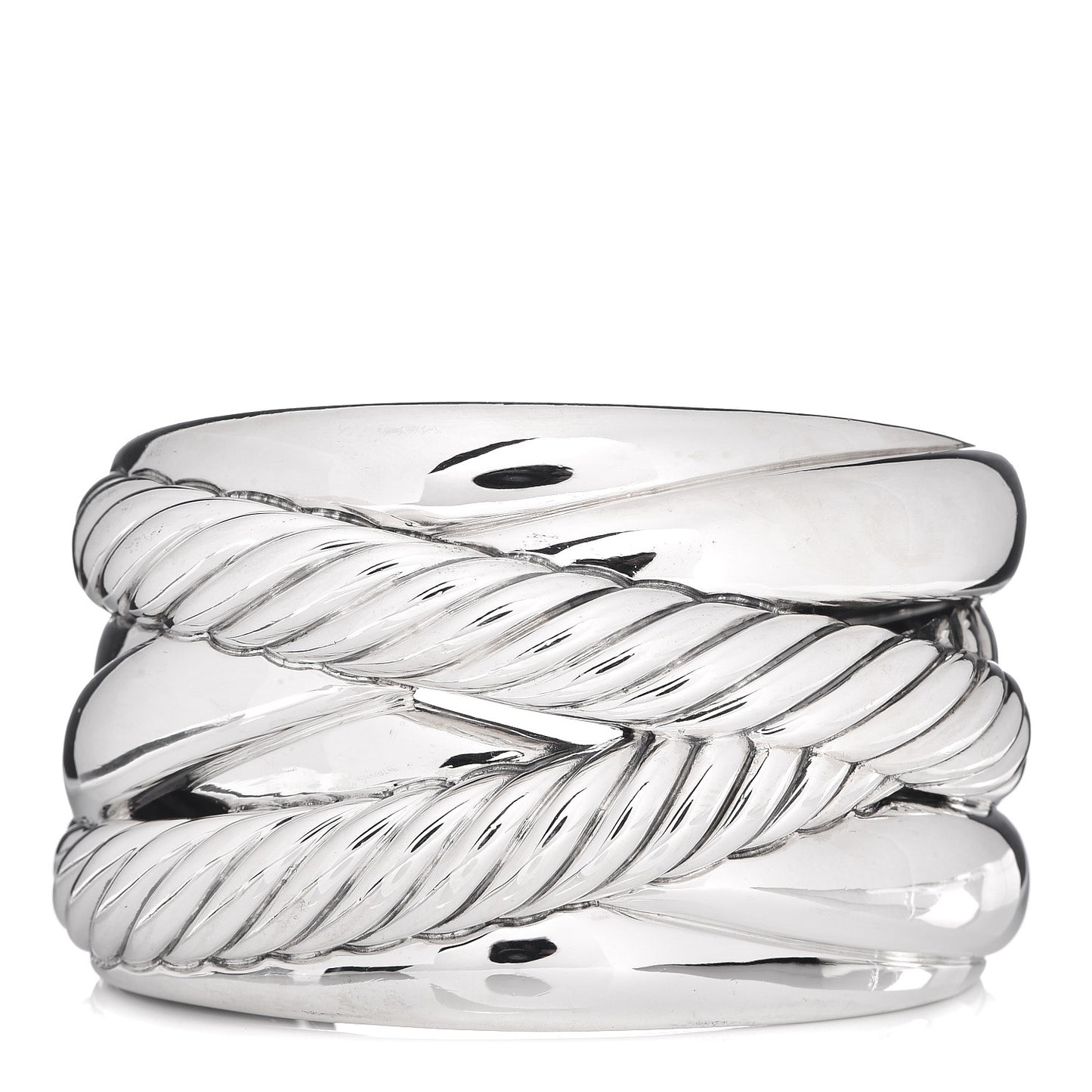 Sterling Silver Crossover Cuff Bracelet