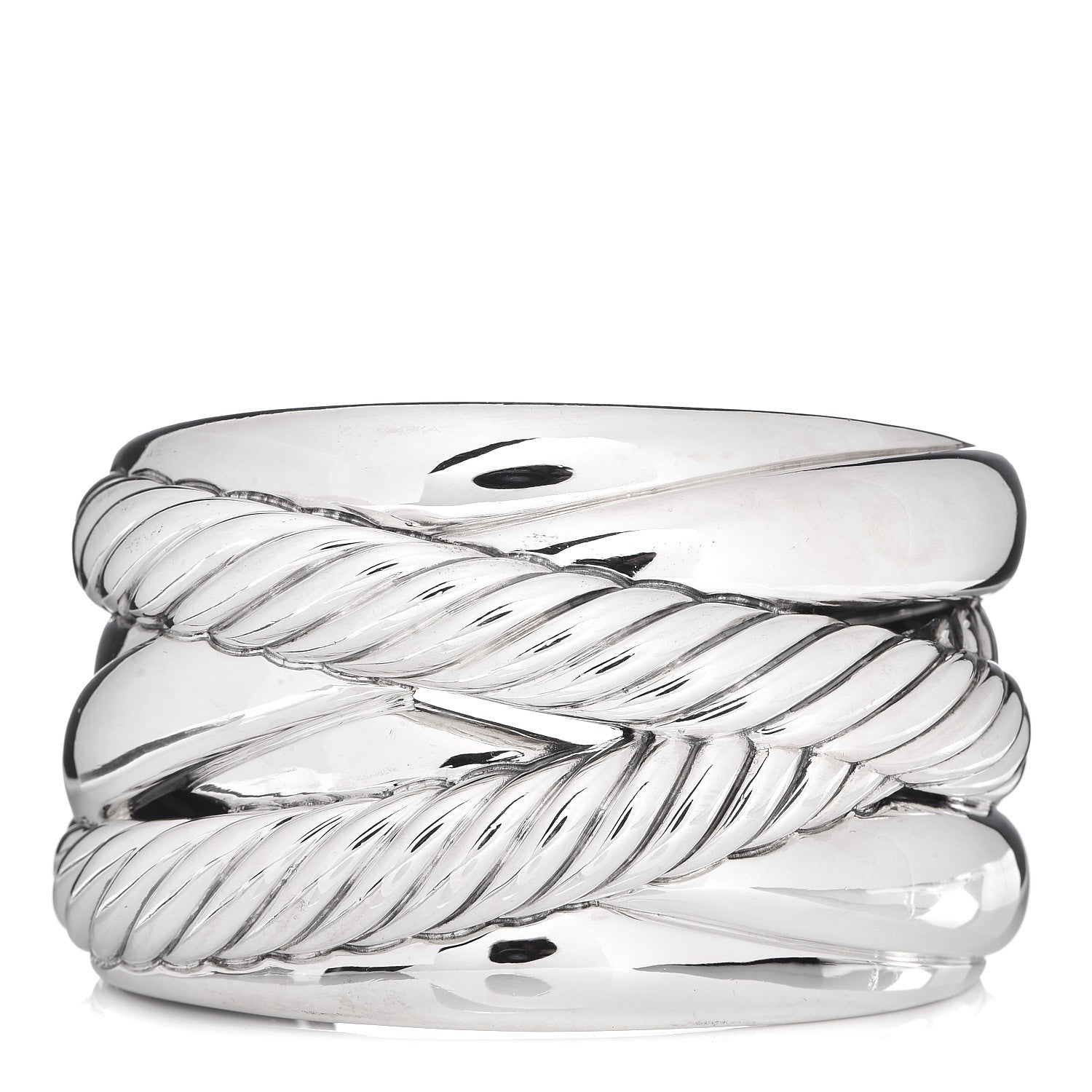 David Yurman Sterling Silver Crossover Cuff Bracelet 1 of 4