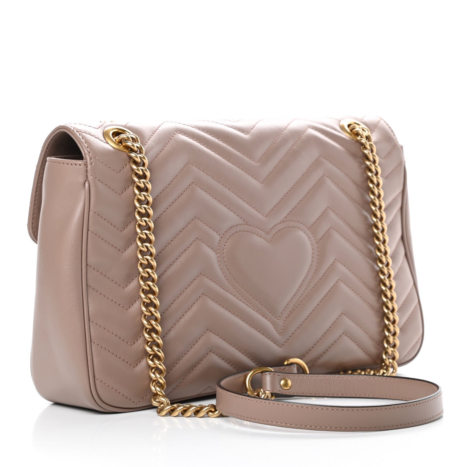 Gucci Calfskin Matelasse Medium GG Marmont Shoulder Bag Porcelain Rose 3 of 12