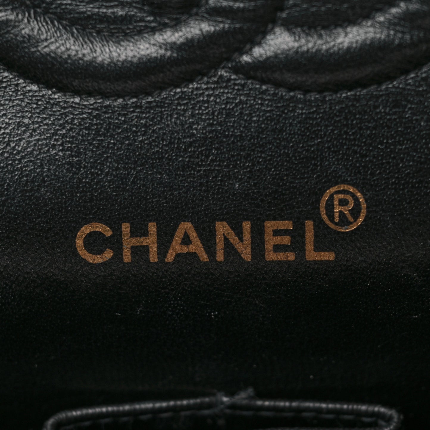 Patent Quilted Medium Double Flap Black