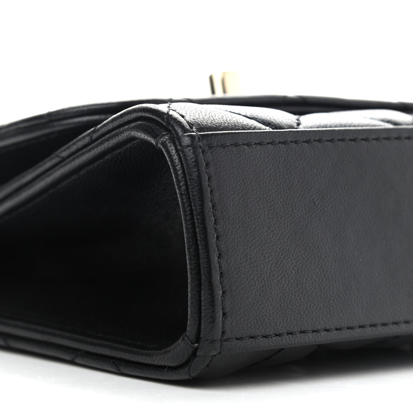 Lambskin Quilted Mini Trendy CC Chain Wallet Black