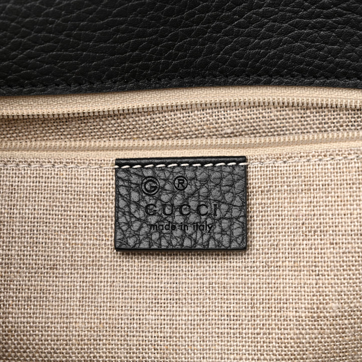 Dollar Calfskin Interlocking G Shoulder Bag Black