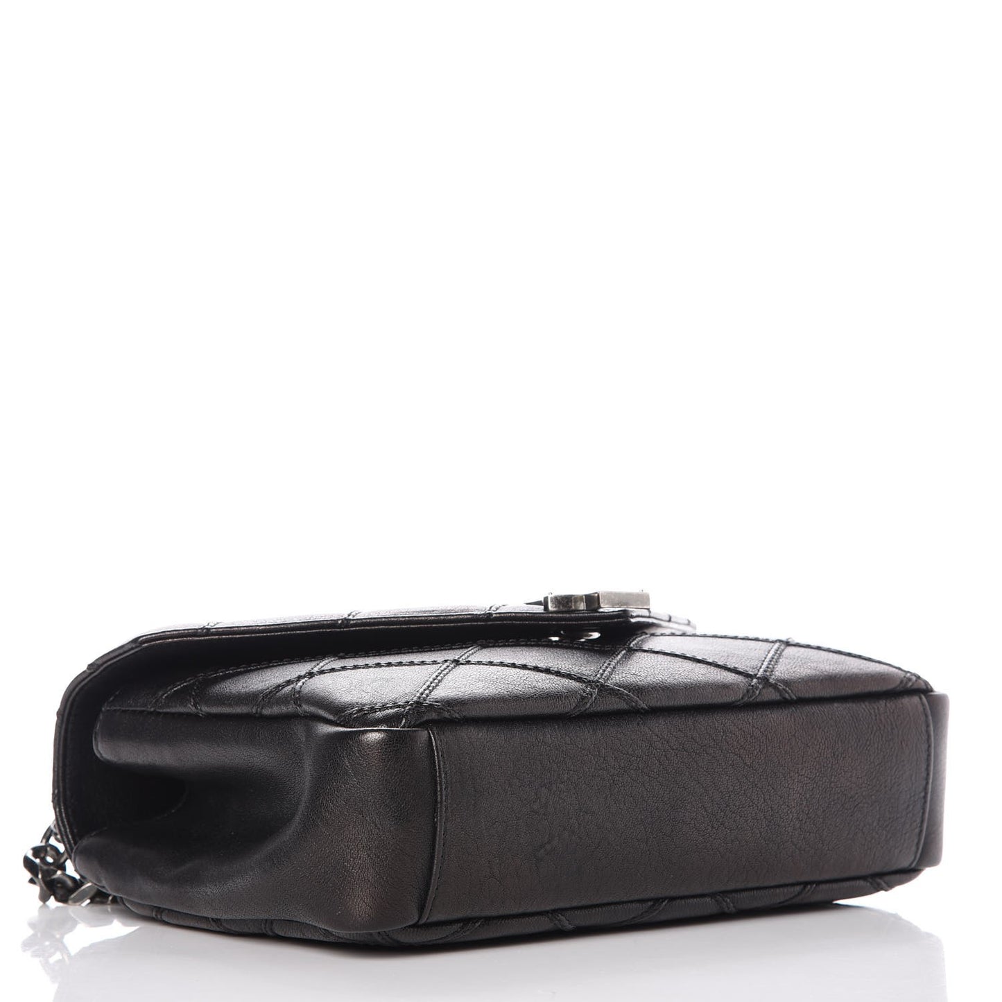 Calfskin Matelasse Diamond Quilted Monogram Medium College Bag Black