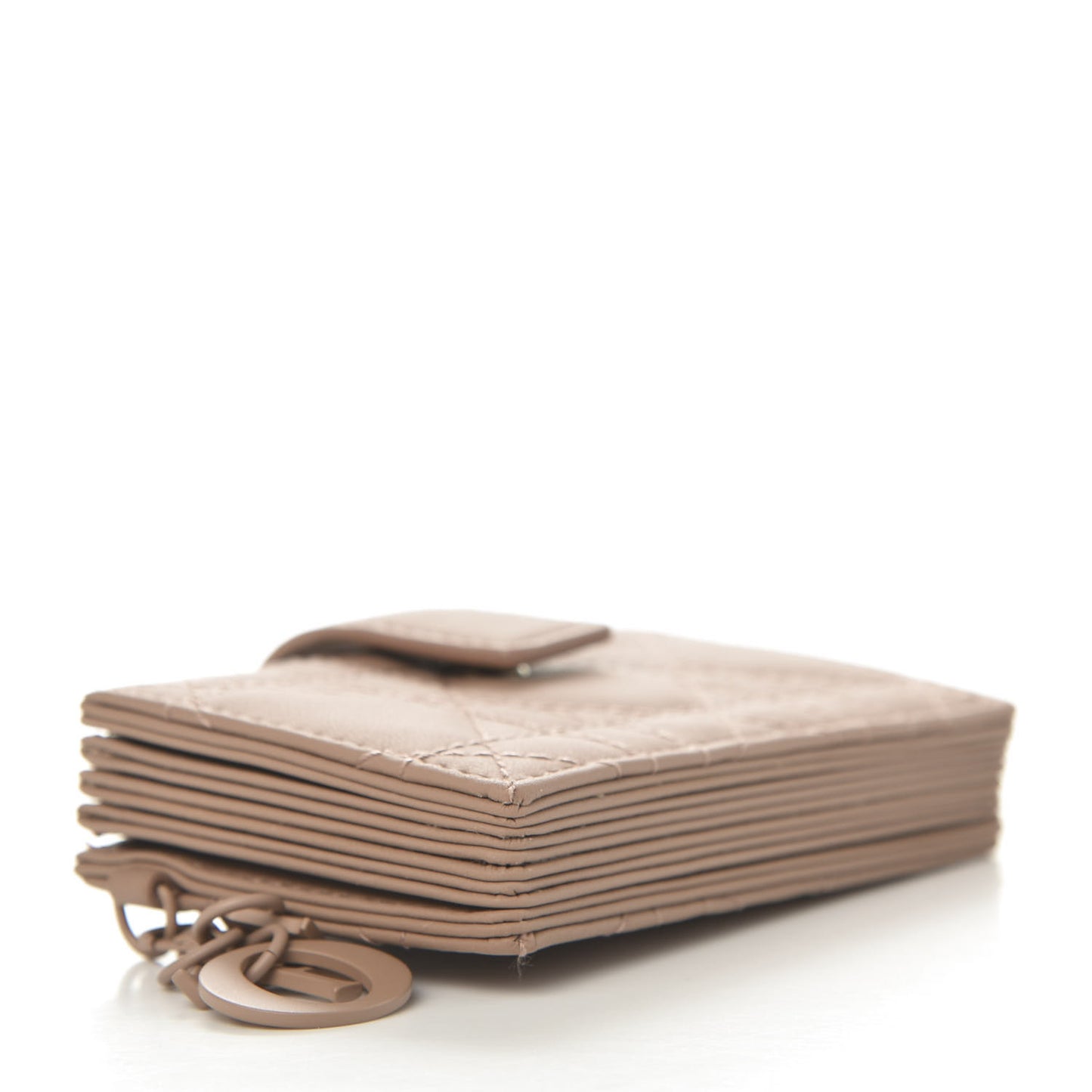 Ultra Matte Calfskin Cannage Lady Dior 5-Gusset Card Holder Blush Powder