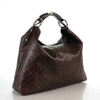 Gucci Guccissima Large Horsebit Chain Hobo Chocolate 3 of 8