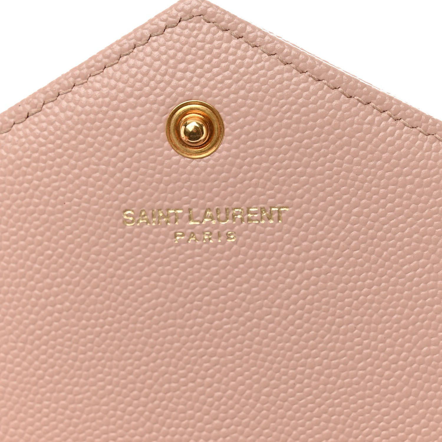 Saint Laurent Grain De Poudre Matelasse Chevron Monogram Chain Wallet Pale Blush 6 of 9