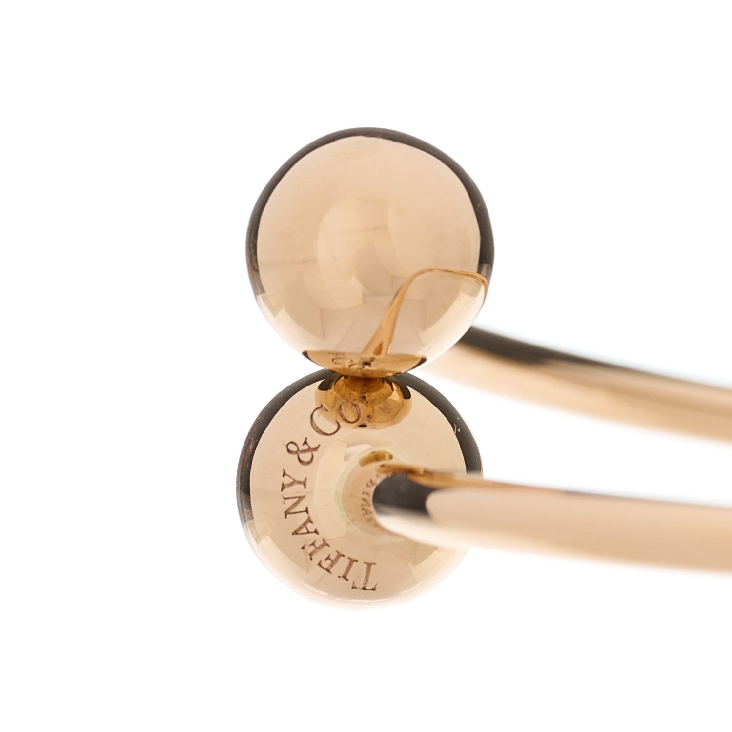 Tiffany 18K Rose Gold 8mm HardWear Ball Bypass Bracelet 4 of 4