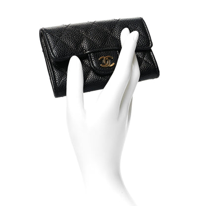 Chanel Caviar Quilted Flap Card Holder Wallet Black 2 of 12