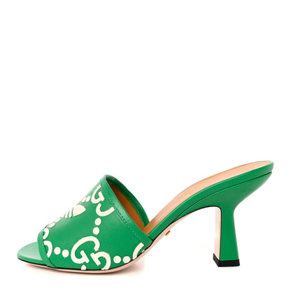 Gucci X ADIDAS Nappa Charlotte Suede Monogram Jumbo GG Trefoil 75mm Slide Sandals 37 New Shamarock Ivoire 1 of 9