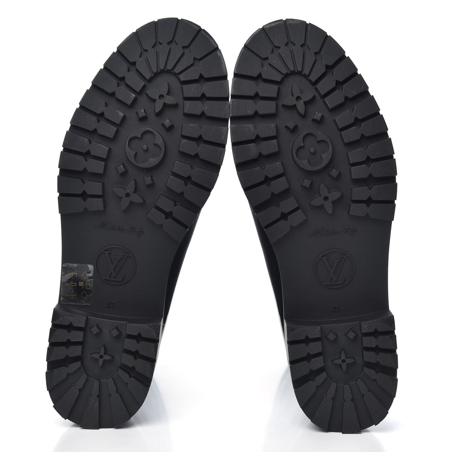 Rubber Embossed Monogram Drops Flat Half Boots 41 Black