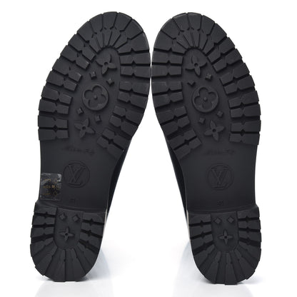 Louis Vuitton Rubber Embossed Monogram Drops Flat Half Boots 41 Black 5 of 8