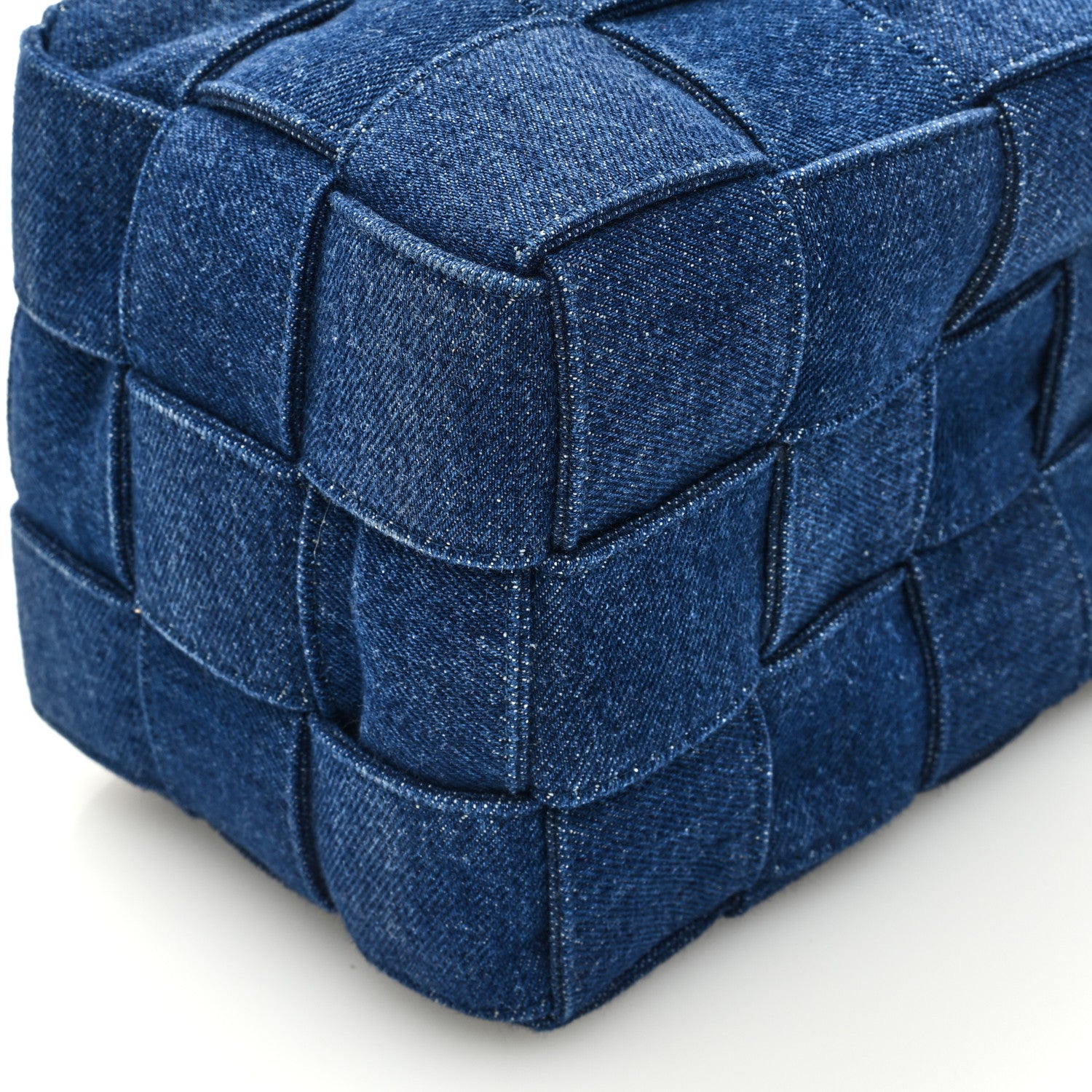 Bottega Veneta Denim Maxi Intrecciato Small Cassette Crossbody Bucket Bag Indigo 8 of 8