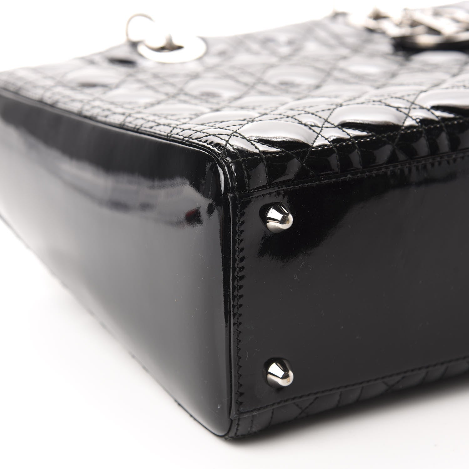Christian Dior Patent Cannage Large Lady Dior Black 6 of 11
