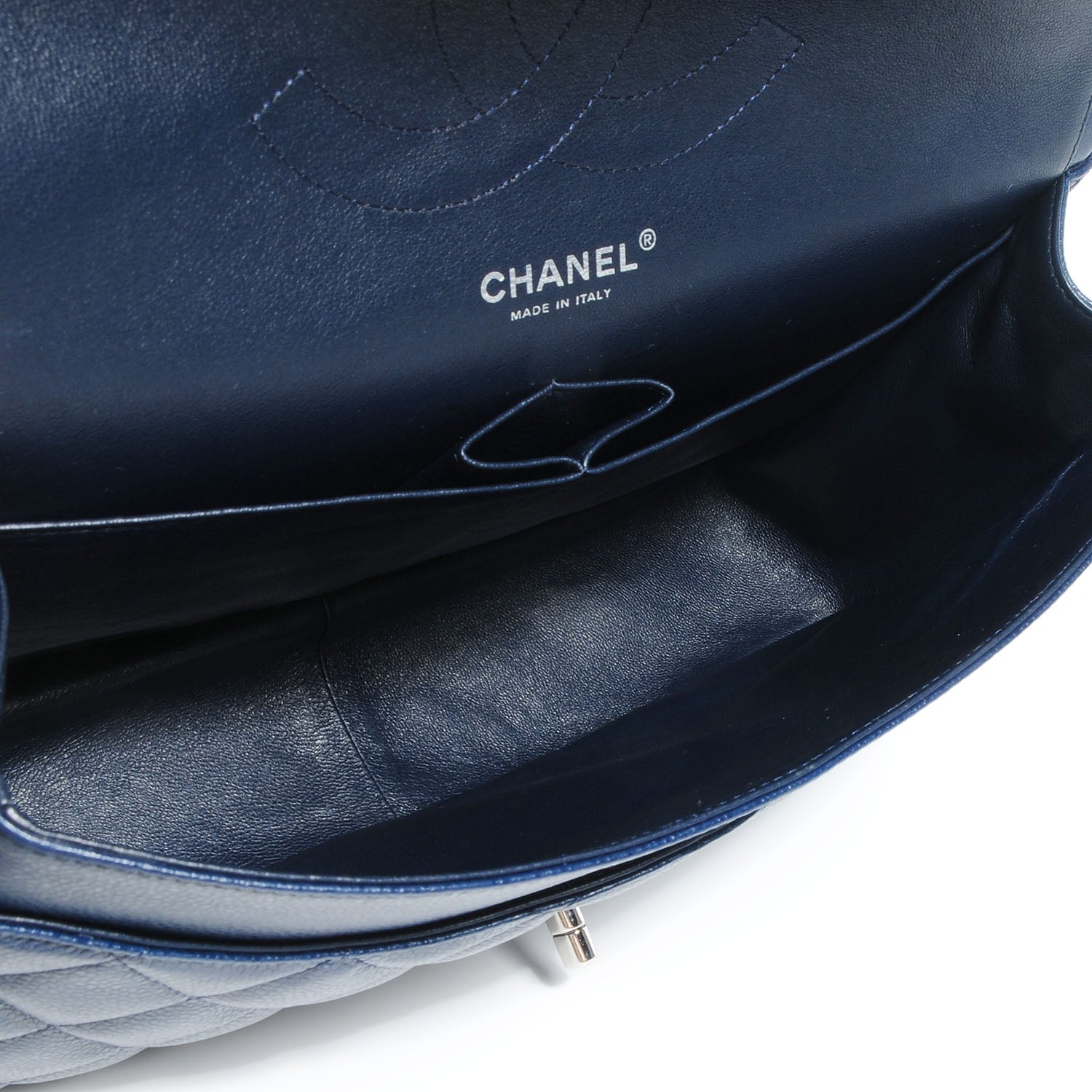 Chanel Caviar Jumbo Double Flap Navy Blue 5 of 9