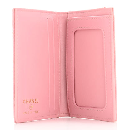 Chanel Iridescent Caviar Quilted Card Holder Wallet Rose Pink 5 of 8