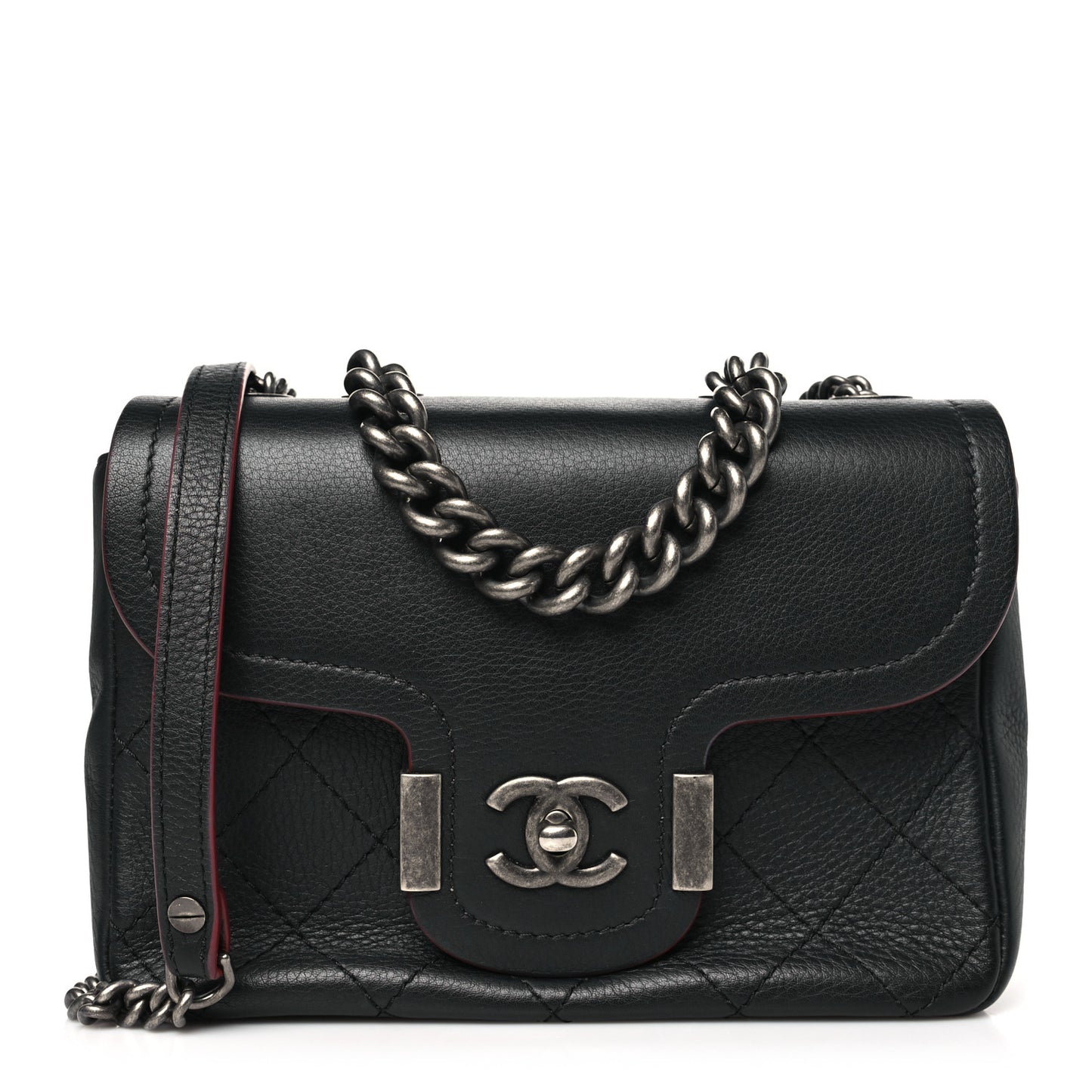 Grained Calfskin Archi Chic Flap Black