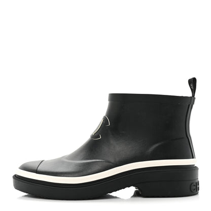 Chanel Rubber CC Short Rain Boots 38 Black 1 of 11
