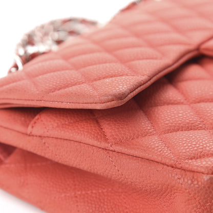 Chanel Iridescent Caviar Quilted Medium Double Flap Dark Pink 16 of 17